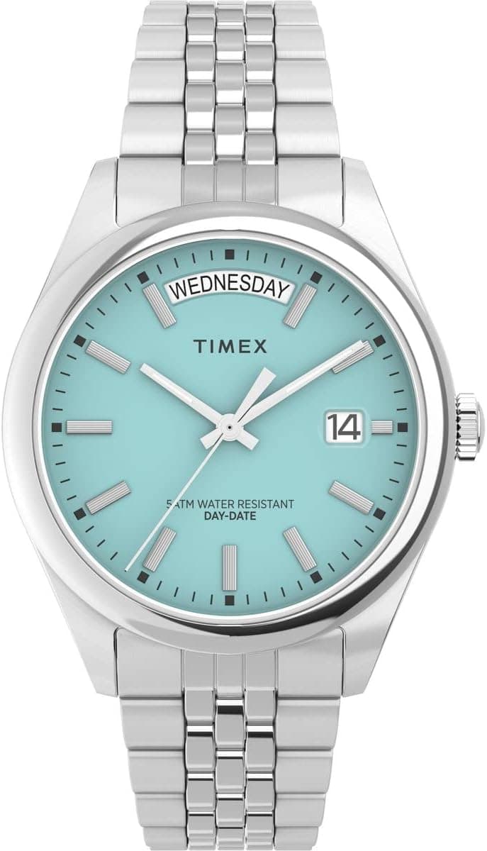 Timex Legacy TW2V68400VQ, 36 mm, blaues Zifferblatt, silbernes Edelstahlarmband