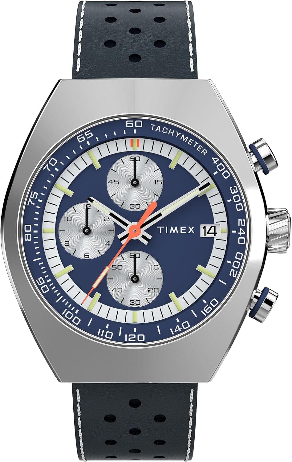 Timex Legacy Tonneau 42mm, Mavi Kadran Mavi Deri
