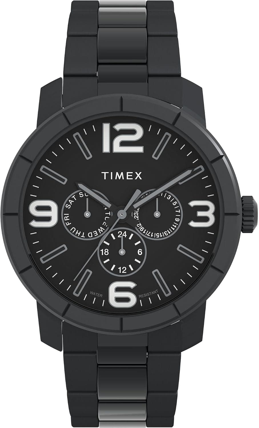Timex Mod TW2W721009J, 44mm, Black Dial, Black Stainless Steel Bracelet
