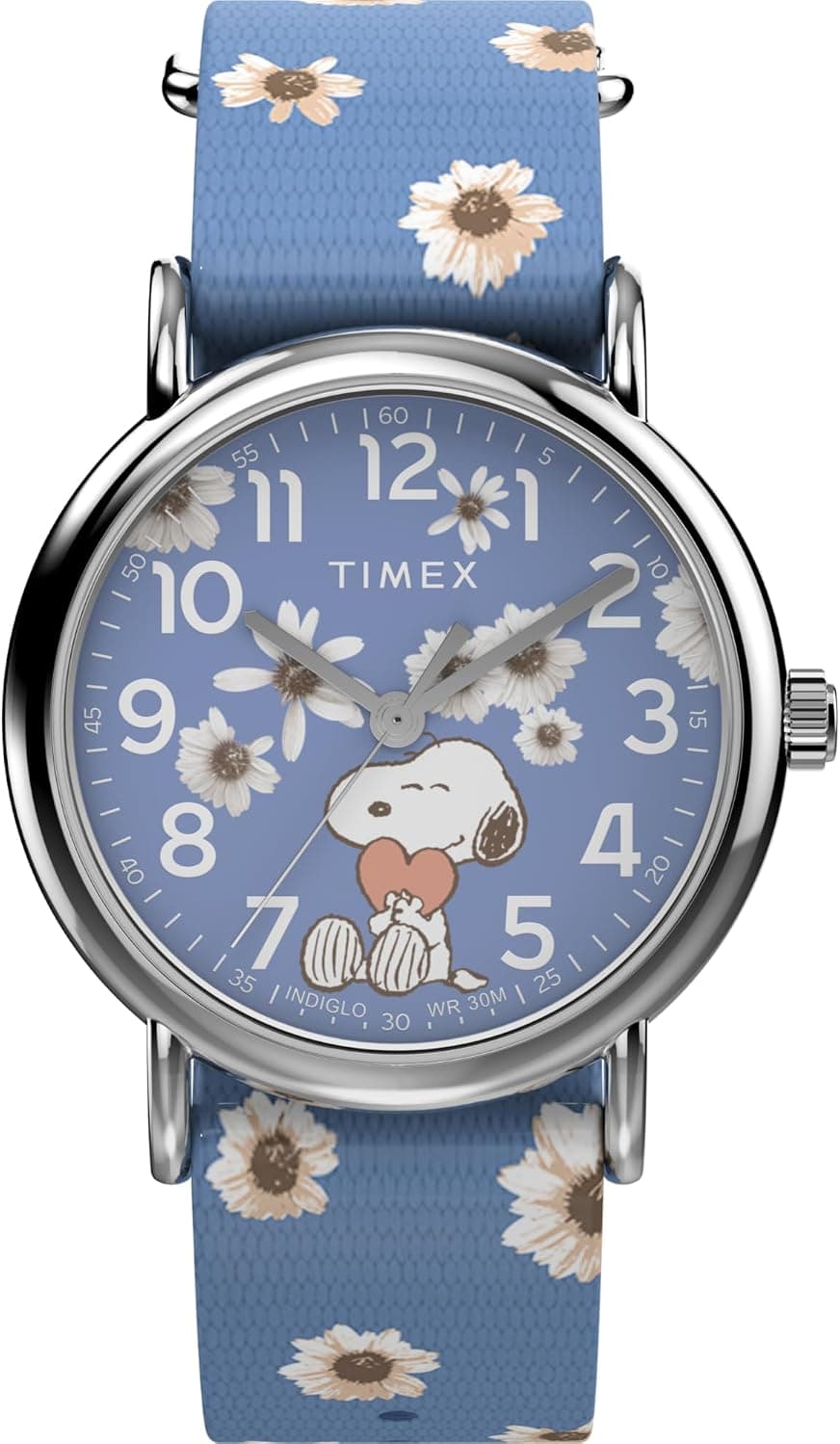 Timex Peanuts Floral 38mm, Blue Dial Blue Nylon