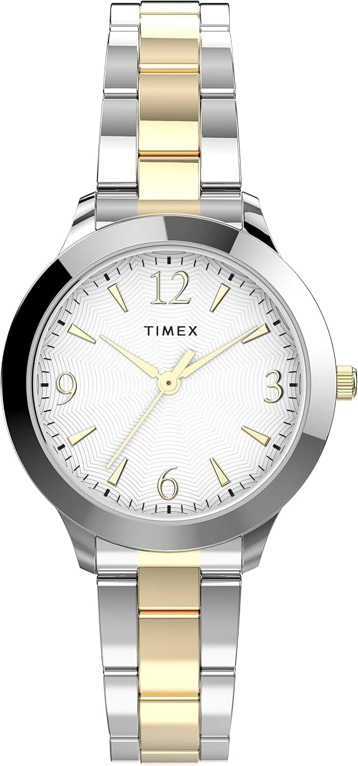 Timex Premium Dress TW2V35900JI, 32mm, Silver Dial, Gold Stainless Steel Bracelet
