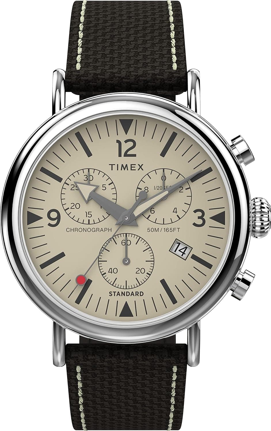 Timex Standard TW2V43800VQ, 41 mm, braunes Stoffarmband