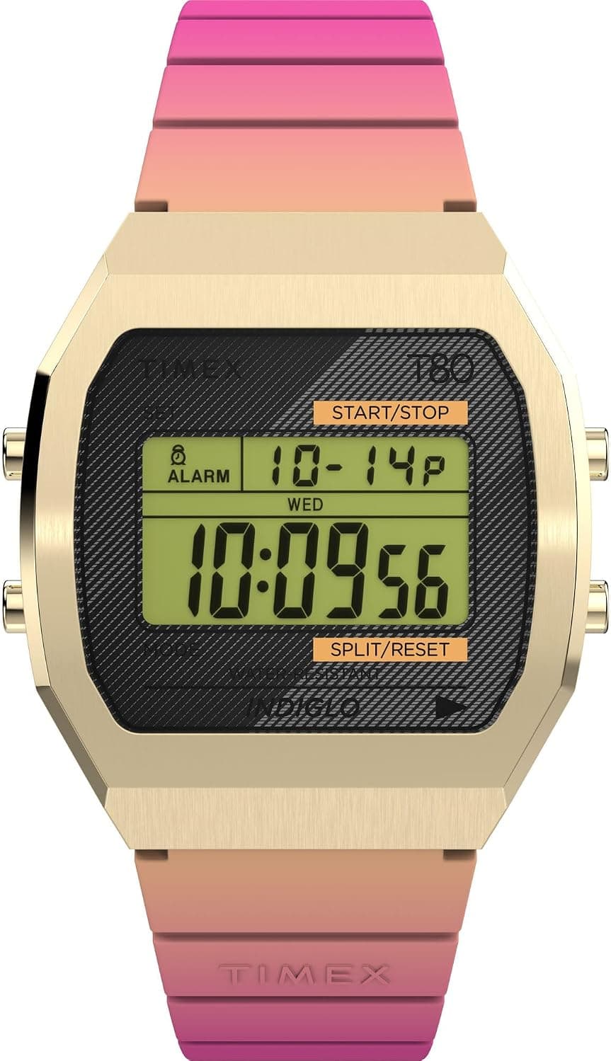 Timex T80 36mm, Multicolor Dial Pink Resin