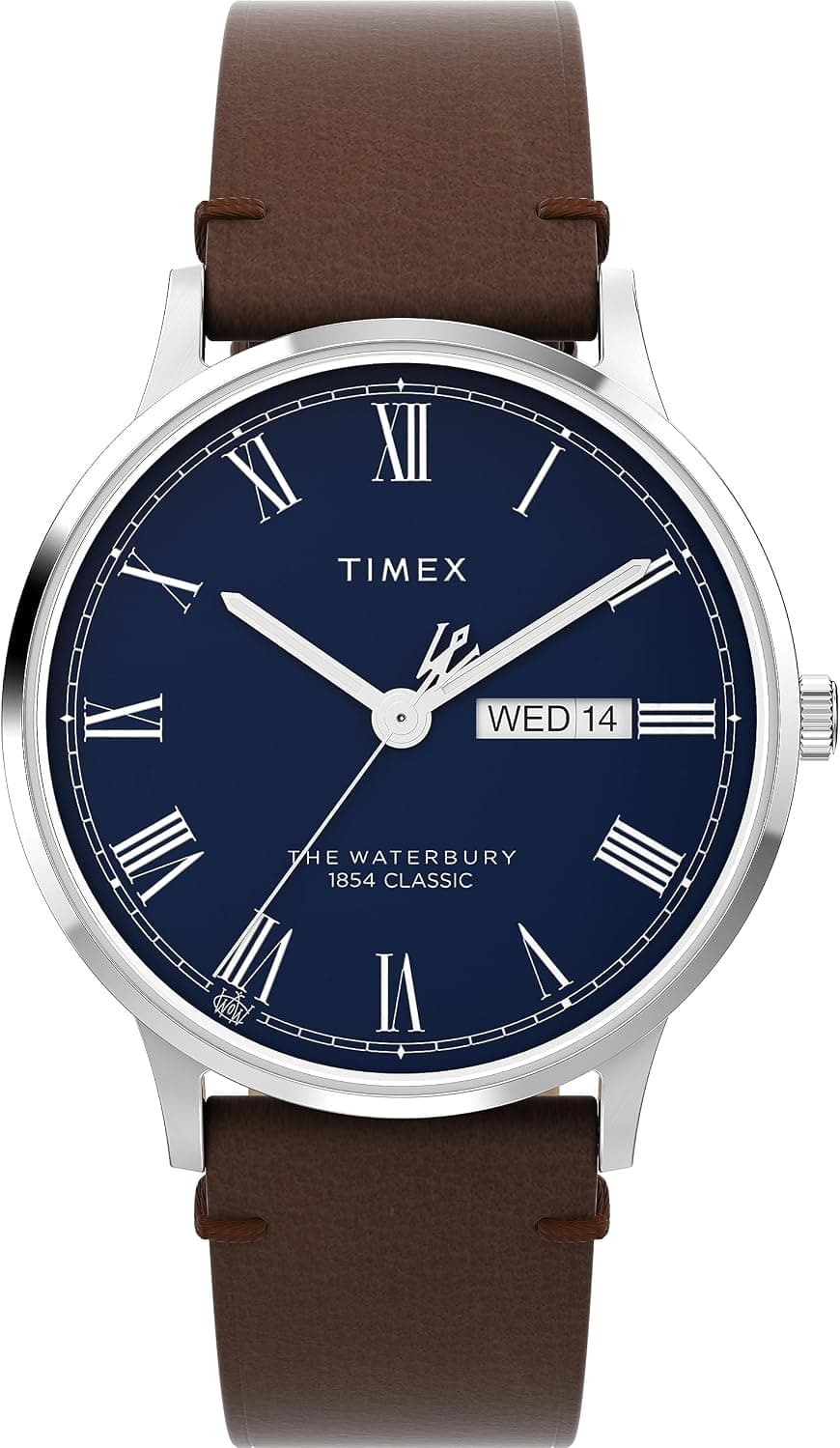 Timex Waterbury TW2W14900UK, 40mm, Blue Dial, Brown Leather Band