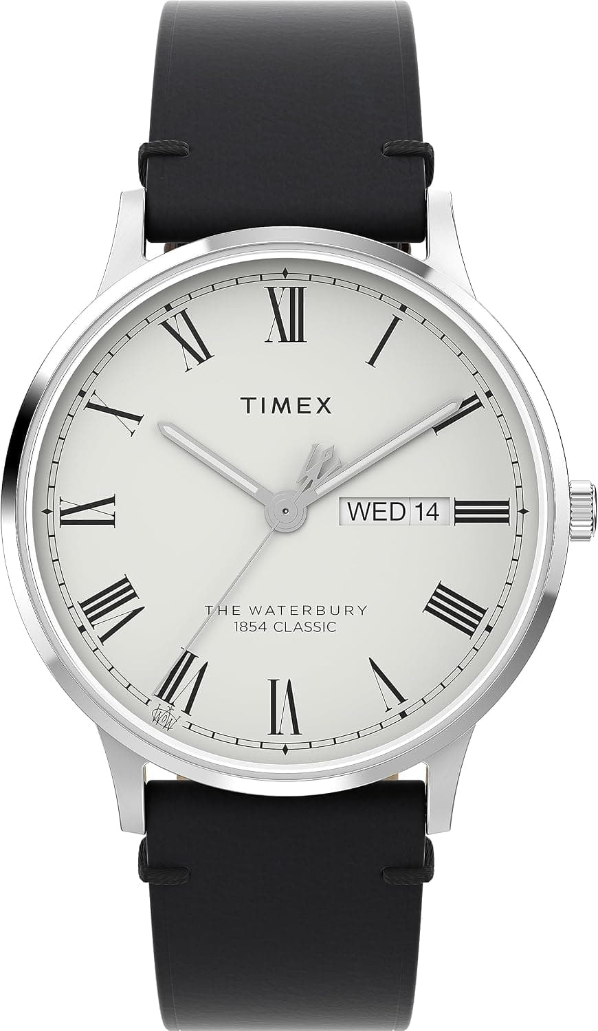 Timex Waterbury Traditional TW2W15000UK, 40mm, White Dial, Black Leather Band