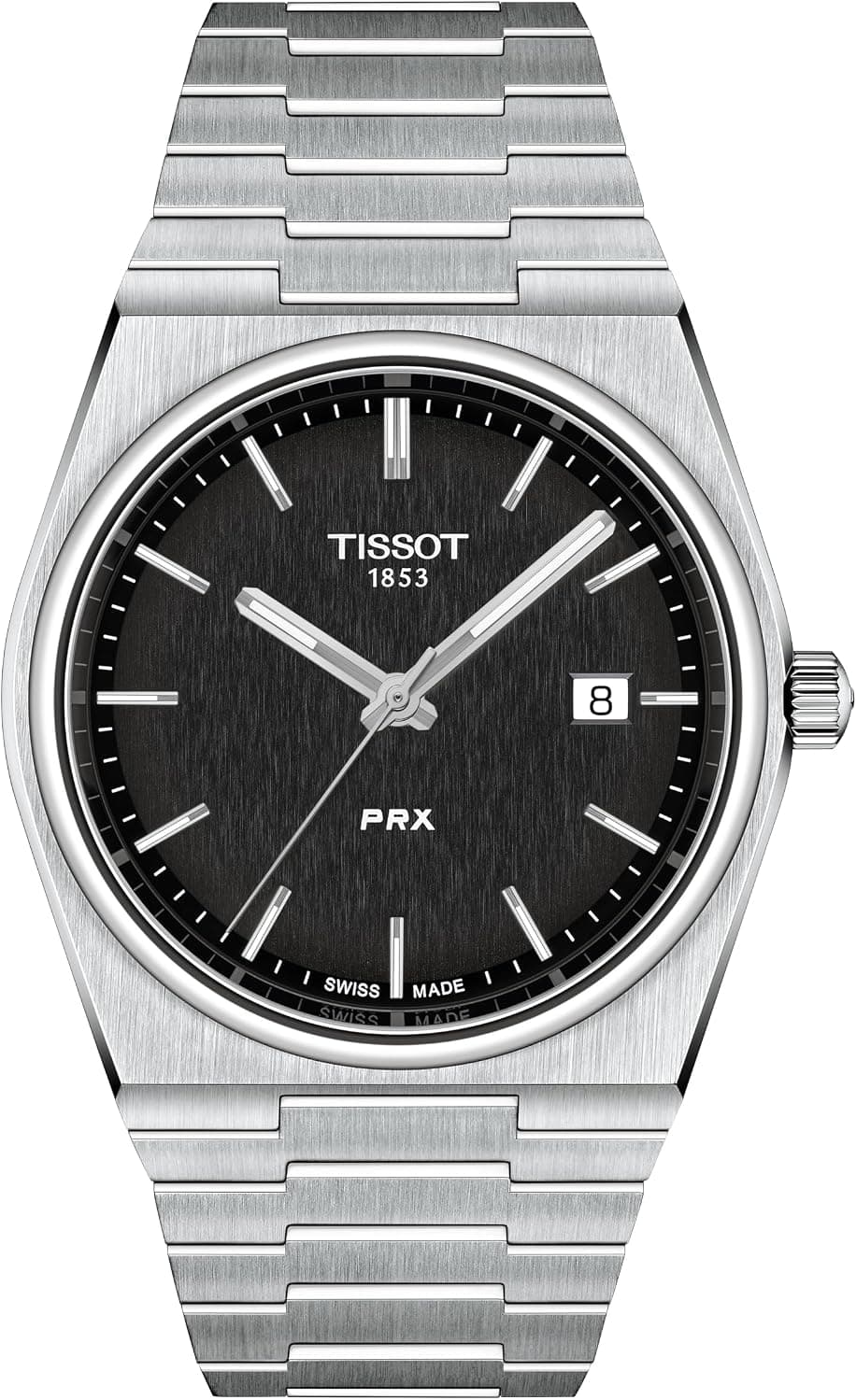 Tissot PRX Tissot-PRXNero, 40 mm, schwarzes Zifferblatt, graues Edelstahlarmband