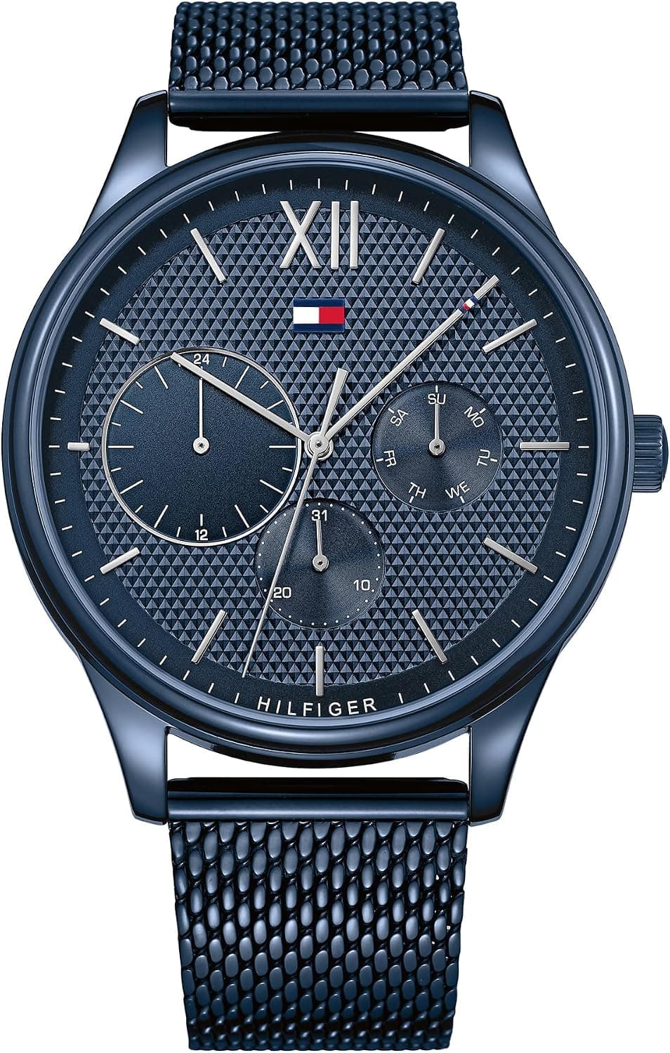 Tommy Hilfiger 1791421, 44mm, Blue Dial, Brown Stainless Steel Bracelet