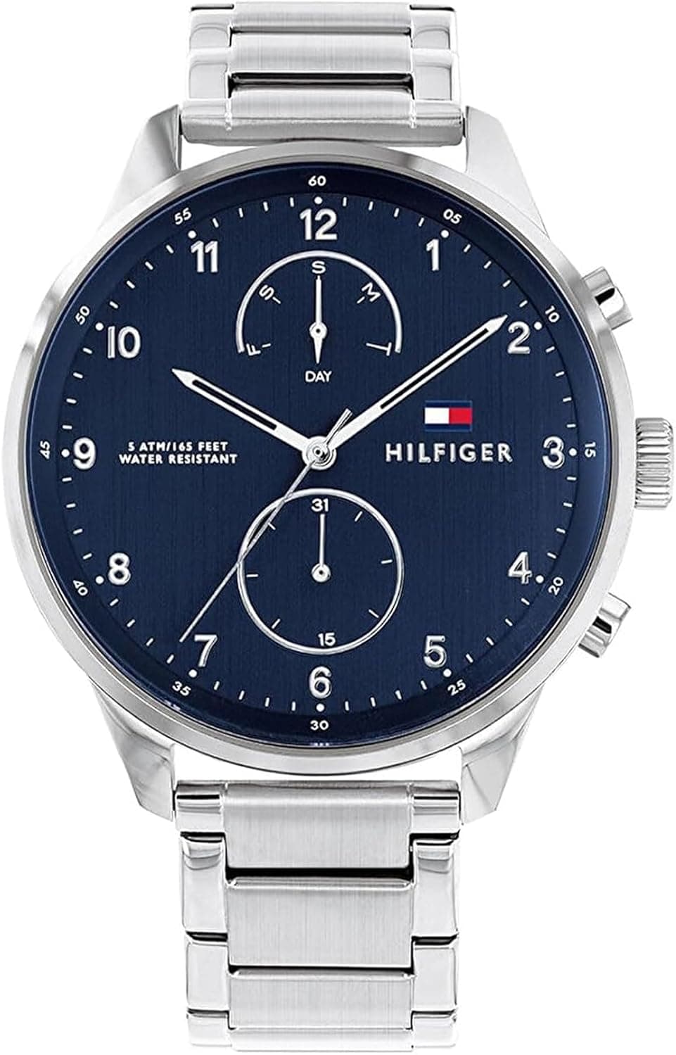 Tommy Hilfiger 1791575, 44mm, Blue Dial, Brown Stainless Steel Bracelet