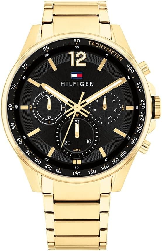 Tommy Hilfiger Max 1791974, 45mm, Black Dial, Silver Stainless Steel Bracelet