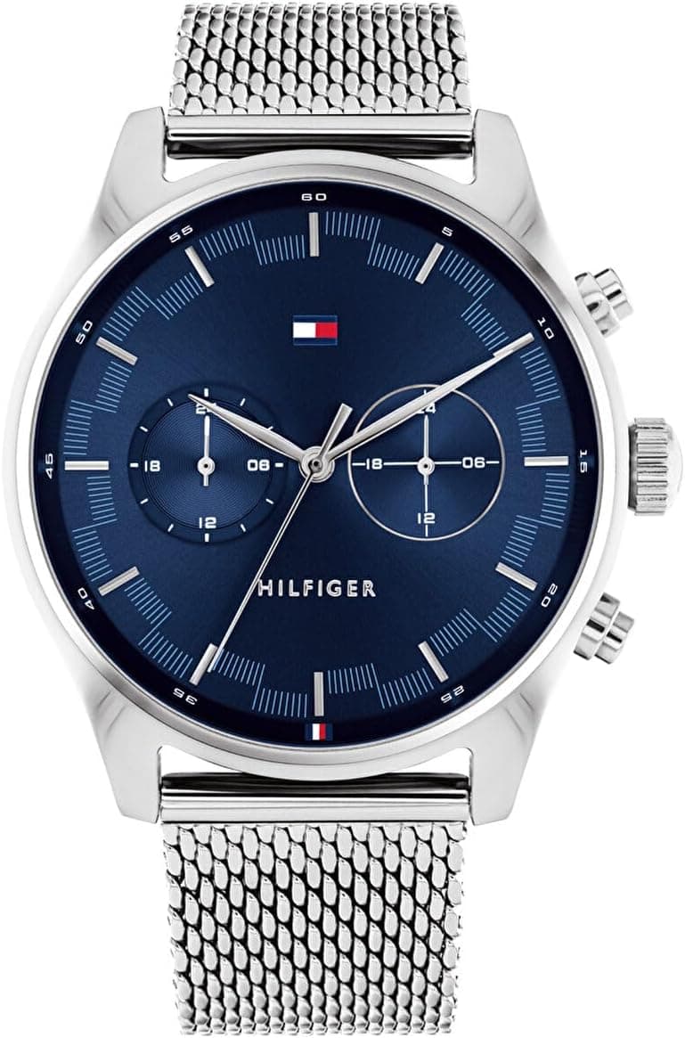 Tommy Hilfiger Sawyer 1710420, 44mm, Blue Dial, Brown Stainless Steel Bracelet