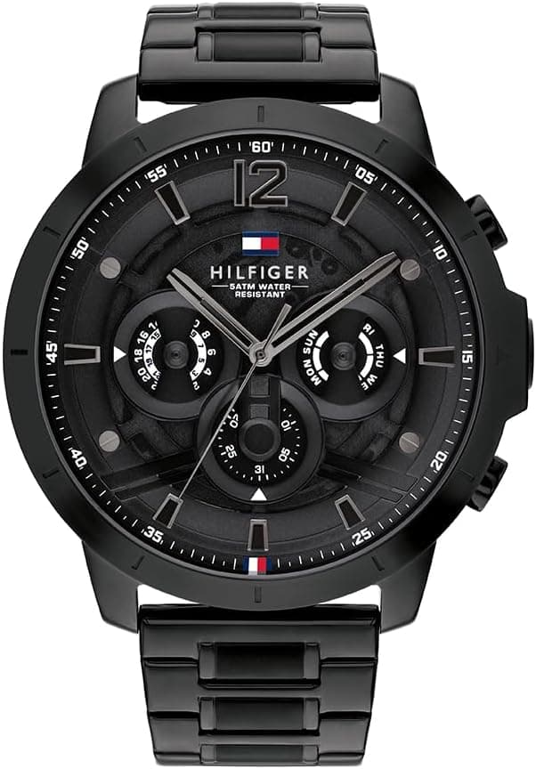 Tommy Hilfiger TH1710494, 50mm, Black Dial, Silver Stainless Steel Bracelet
