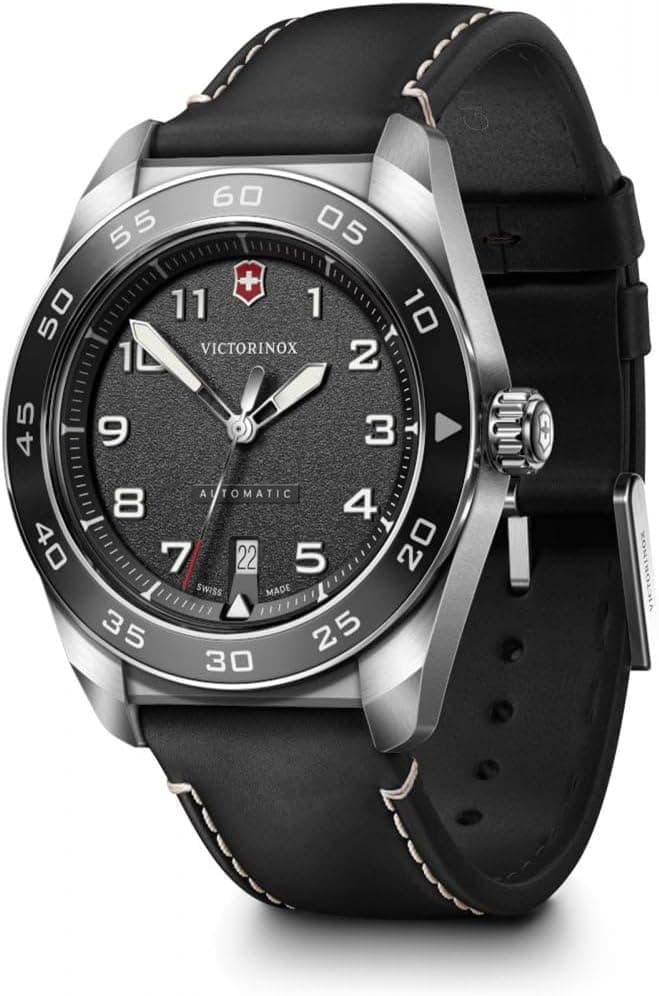 Victorinox Swiss Army 242044 42mm, Black Dial Black Leather