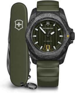 Victorinox Swiss Army I.N.O.X. Auto 41, BLK, GRN dial, GRN rubber str 41mm Mens, primary image
