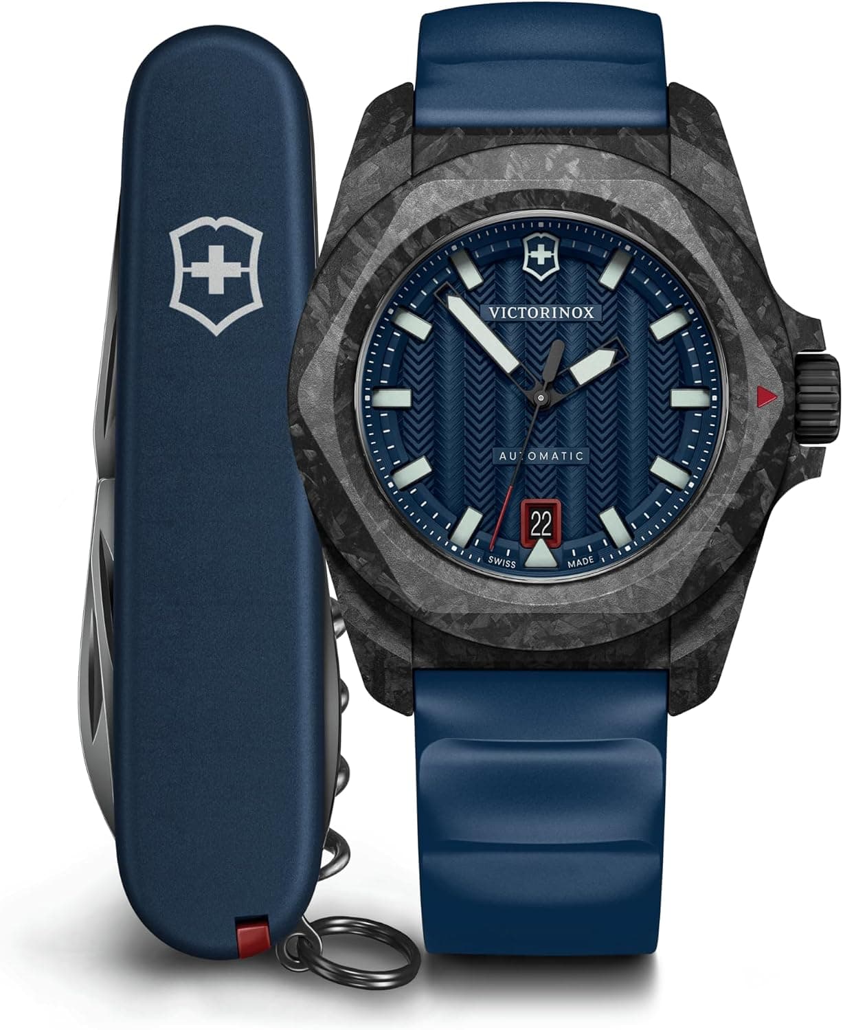 Victorinox Swiss Army I.N.O.X. Auto 41, Blue Dial Blue Rubber