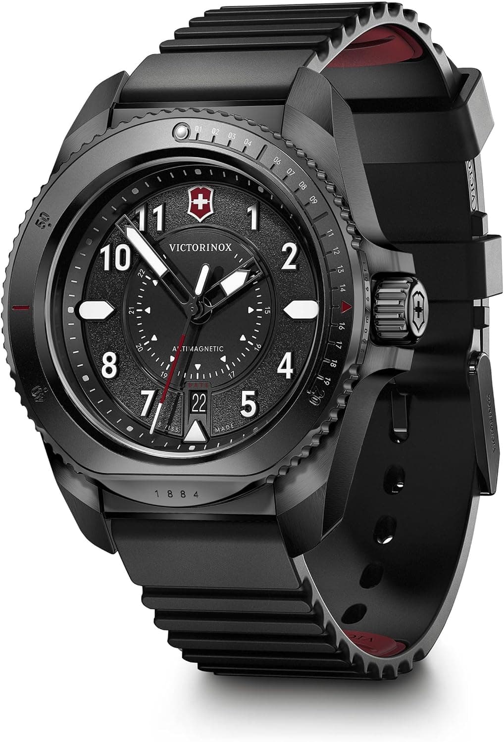 Victorinox Swiss Army 241982 43mm, Black Dial Black Rubber