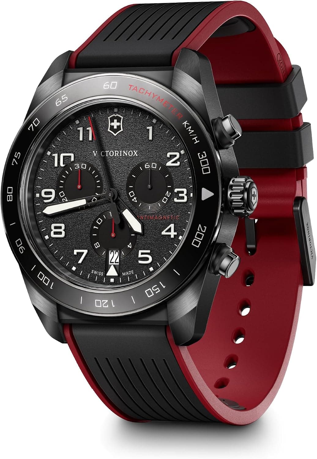 Victorinox Swiss Army 242051 42mm, Black Dial Black Silicona