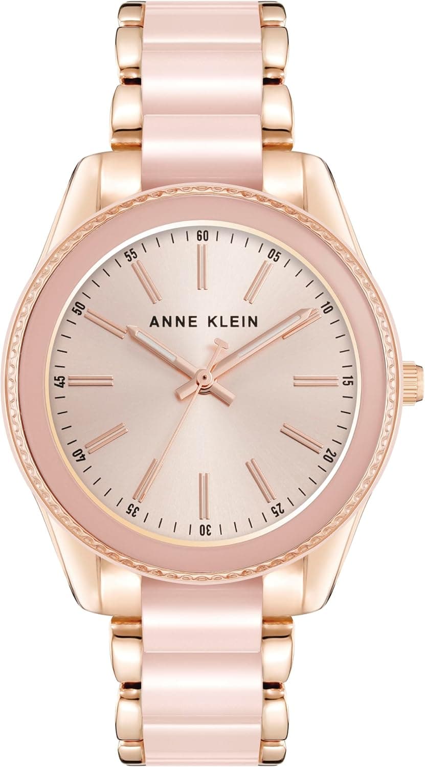 Anne Klein AK/3214LPRG, 38mm, Pink Dial, Pink Resin Band