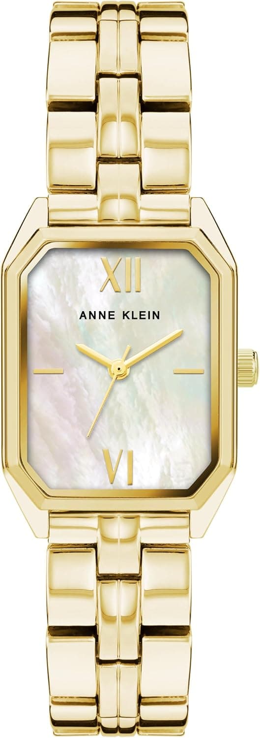 Anne Klein, 24mm, White Dial, Gold Metal Bracelet