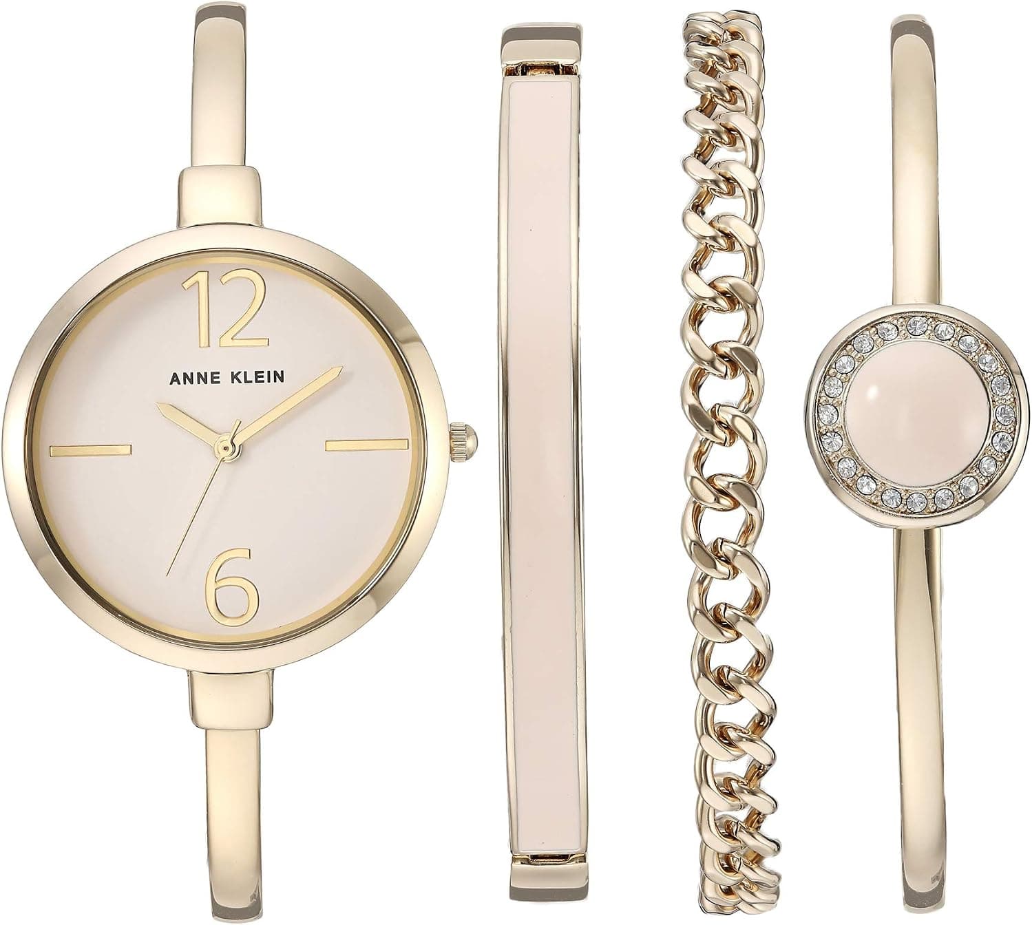 Anne Klein Bangle, 32mm, Pink Dial