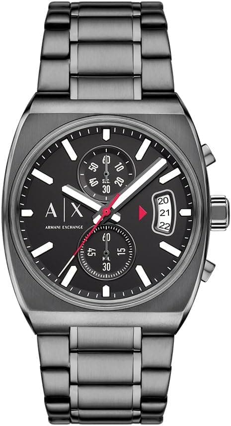 Armani Exchange for Men 40mm, Black Dial Gray Stainless steel