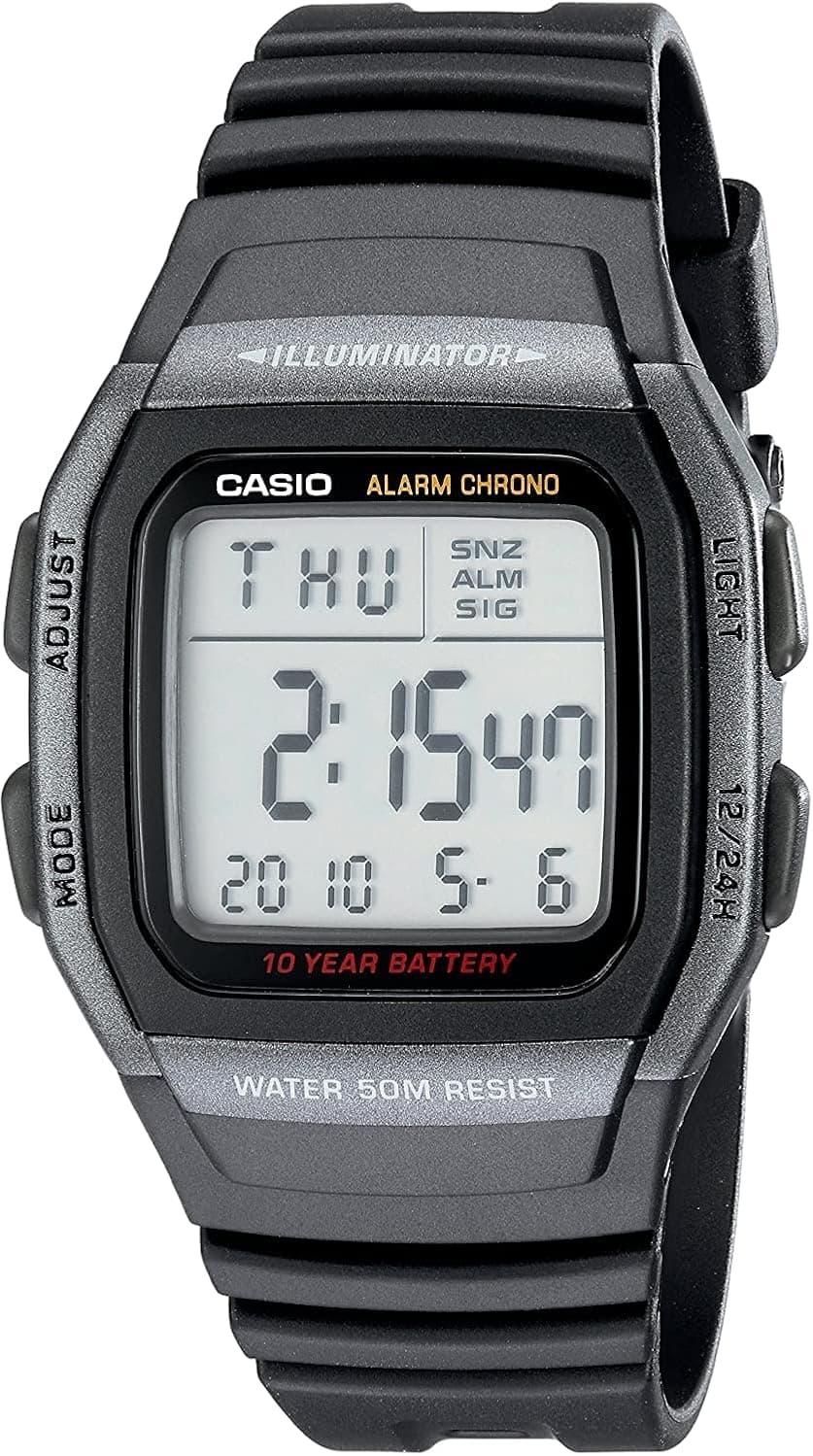 Casio W96H-1BV Classic Sport 38mm, Siyah Kadran Siyah Reçine