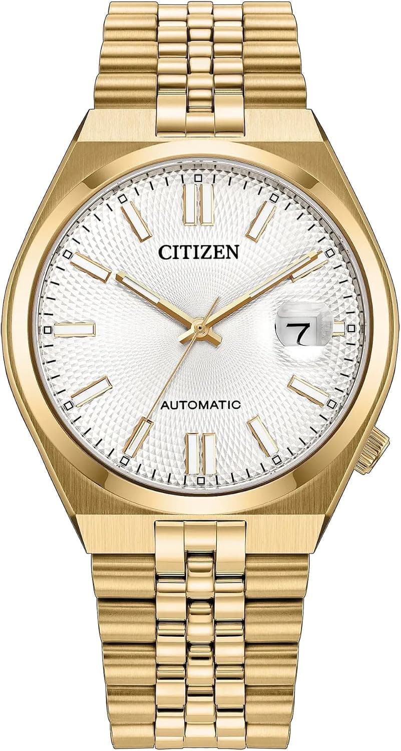 Citizen Tsuyosa 60 NK0032-56A, 37mm, Silver Dial, Gold Stainless Steel Bracelet