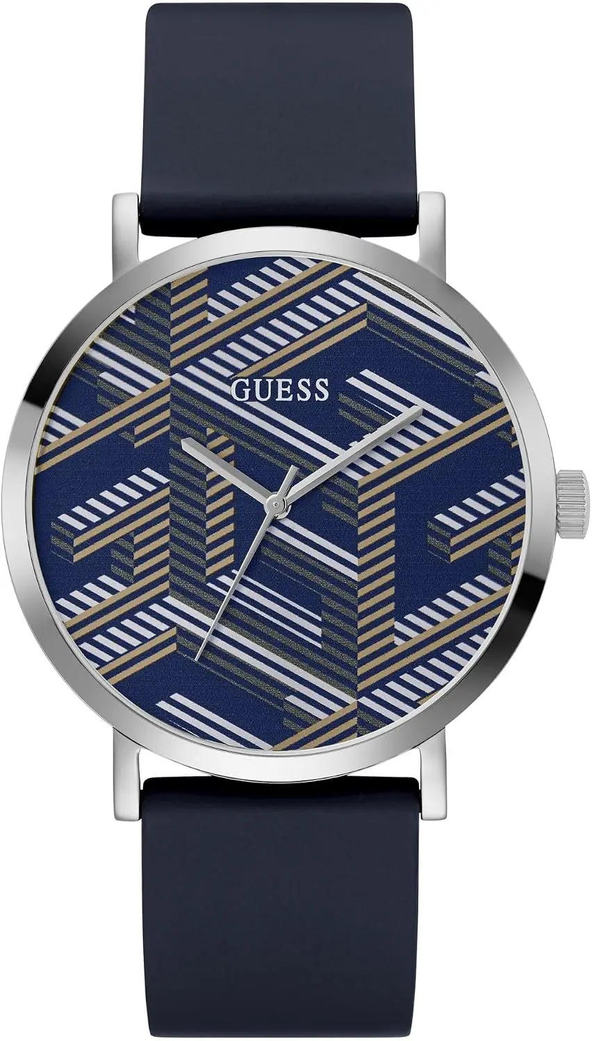 Guess GW0625G1, 44 mm, blaues Zifferblatt, blaues Silikonarmband