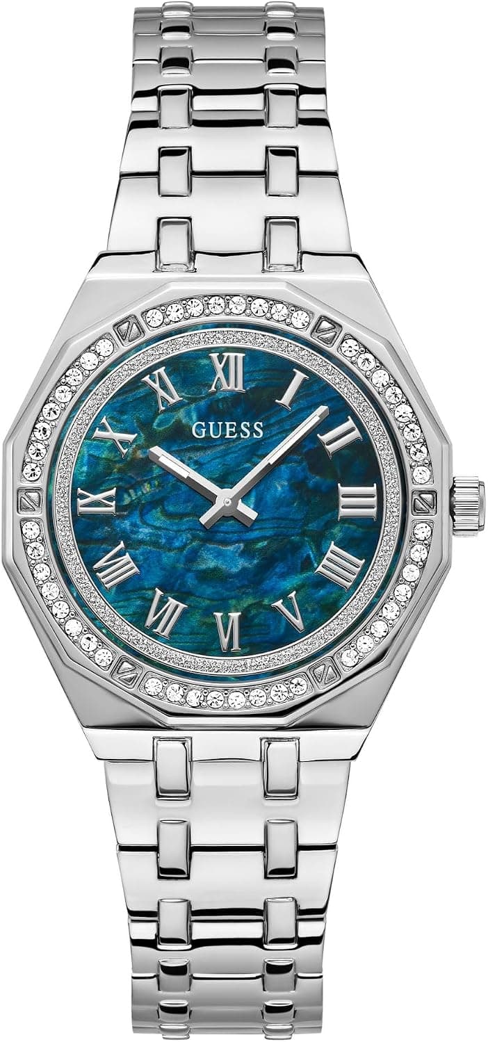 Guess Desire GW0770L1, 36 mm, blaues Zifferblatt, silbernes Edelstahlarmband