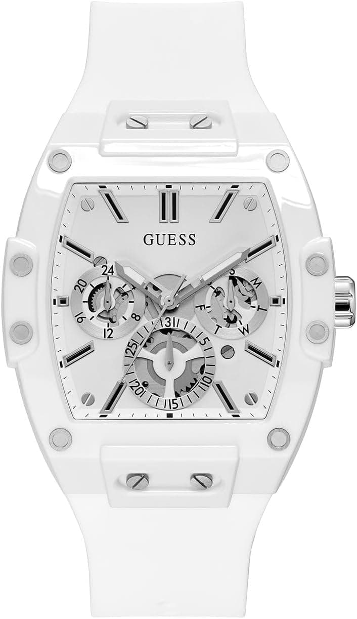 Guess Polycarbonate 43mm, White Dial White Silicone