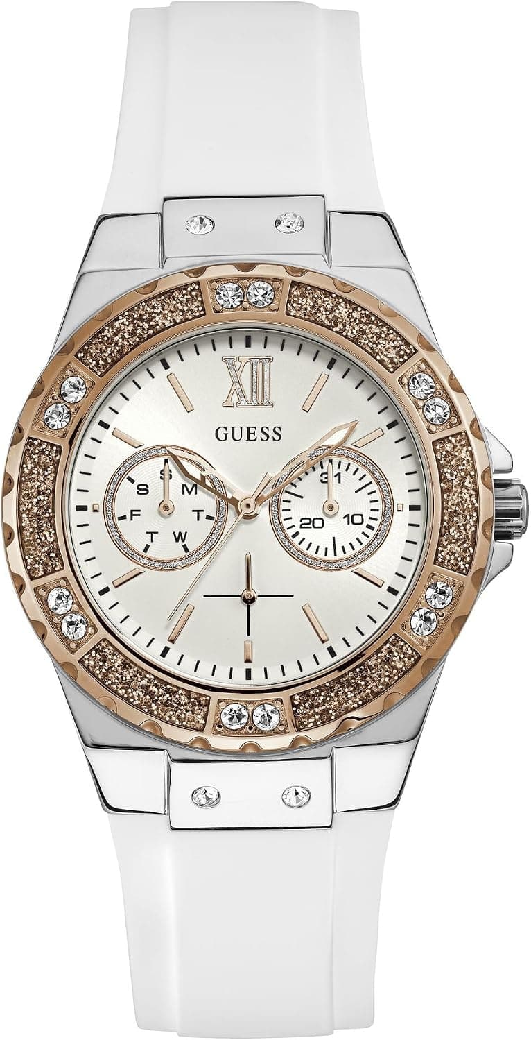 Guess Limelight U1053L2, 38 mm, weißes Zifferblatt, Silikonarmband