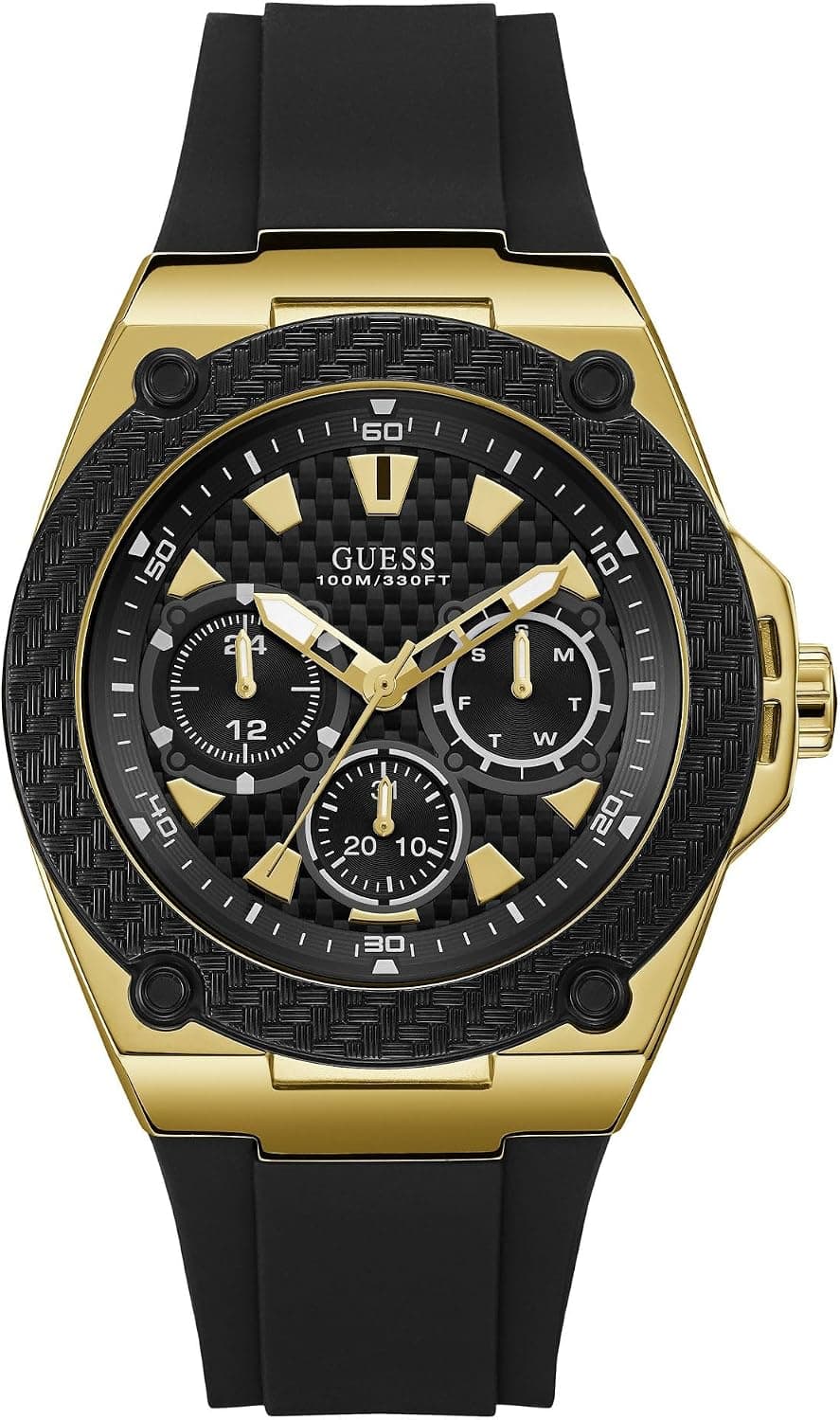 Guess Legacy U1049G5, 45mm, Black Dial, Black Silicone Band