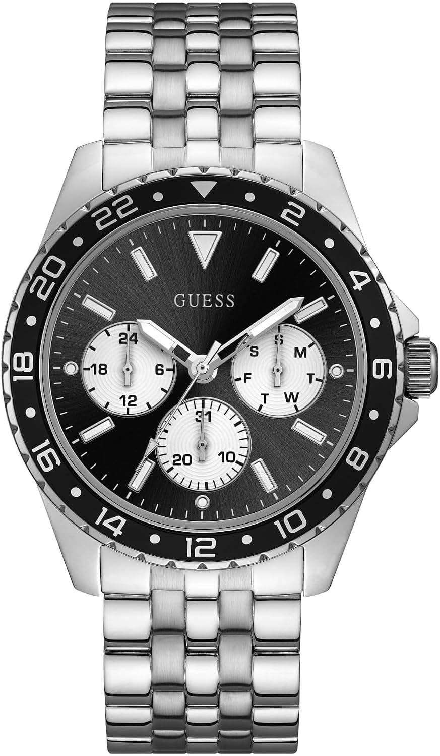 Guess U1107G1, 44mm, Black Dial, Stainless Steel Bracelet