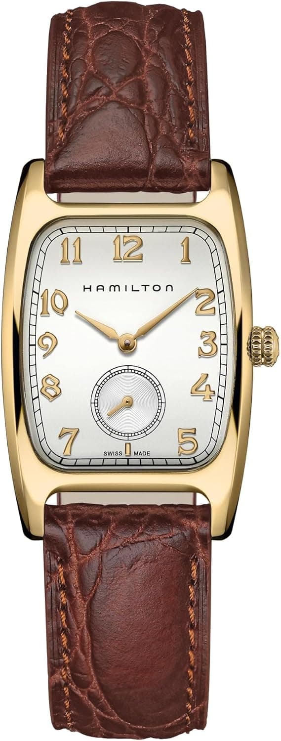 Hamilton H13431553 27mm, White Dial Brown Leather