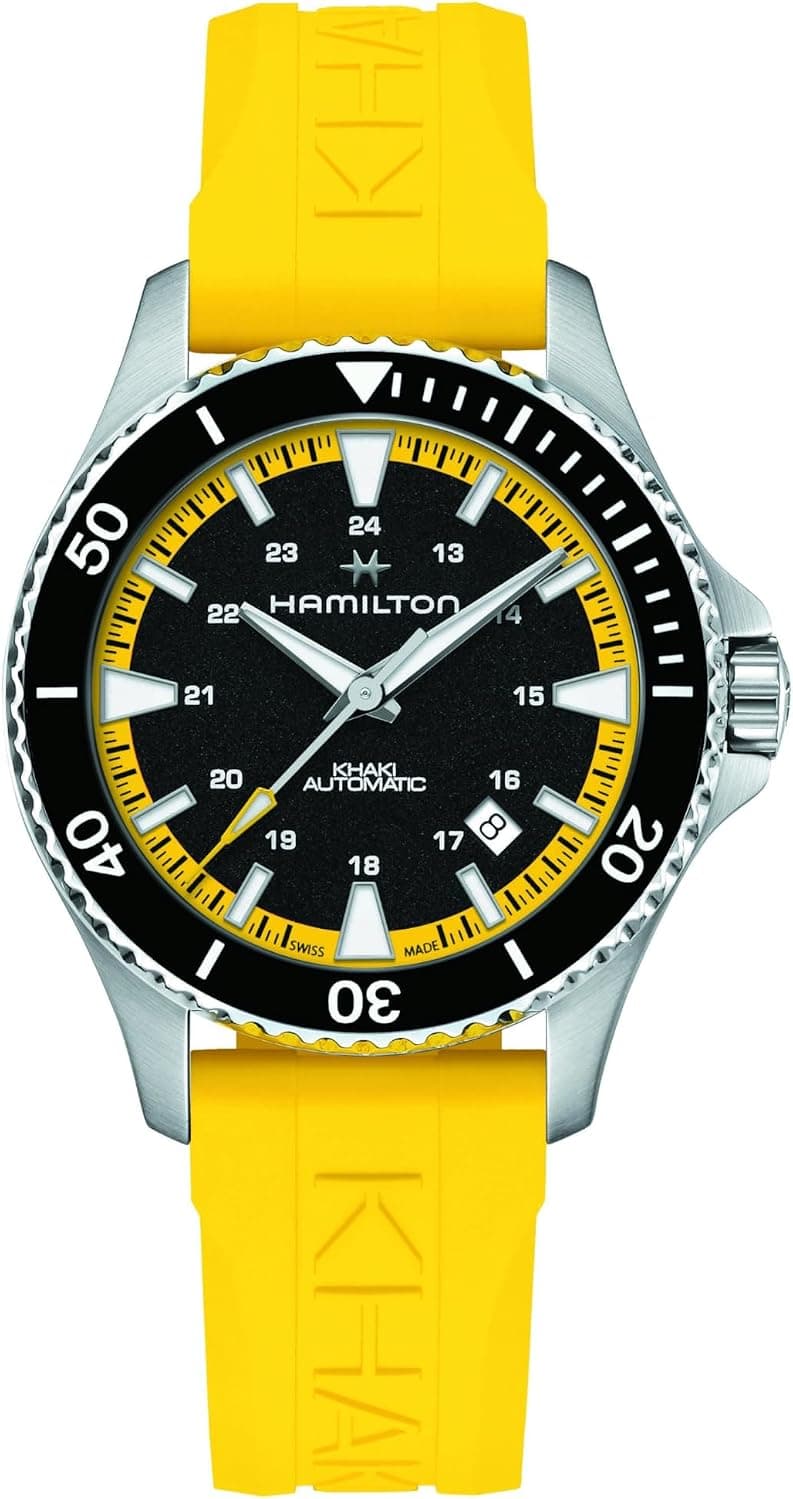 Hamilton H82395332 40mm, Black Dial Yellow Rubber