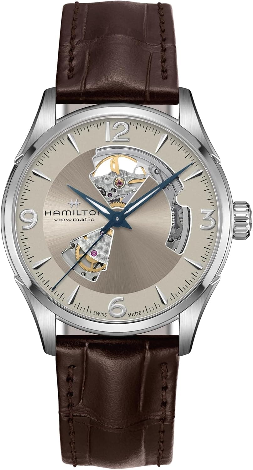 Hamilton Jazzmaster Open Heart 42mm, Beige Dial Brown Leather
