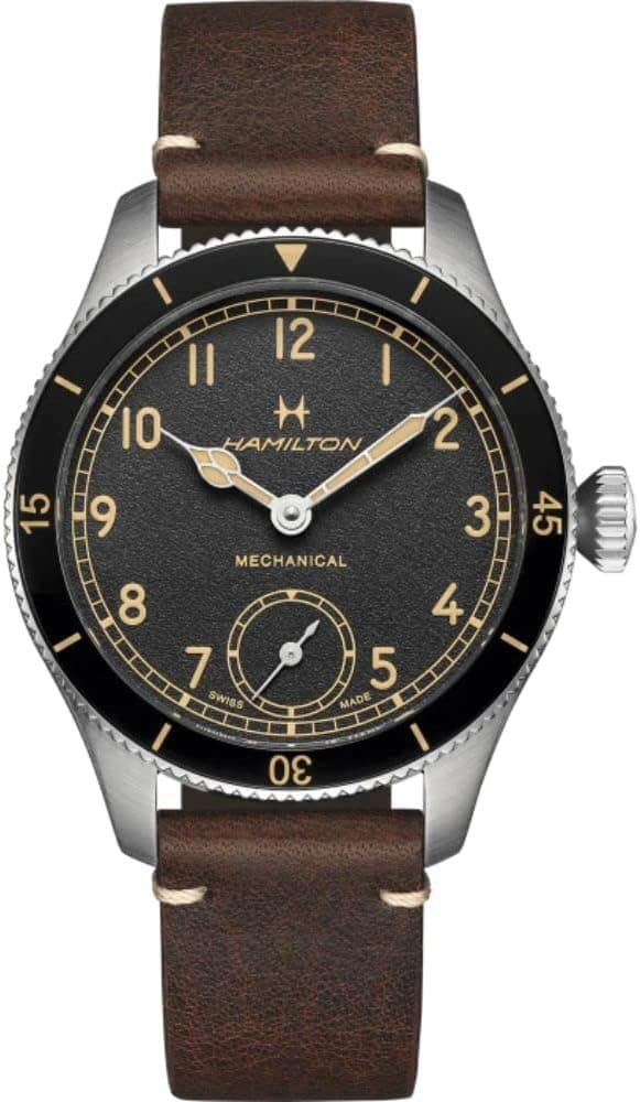 Hamilton Khaki Aviation Pilot 43mm, Black Dial Brown Leather