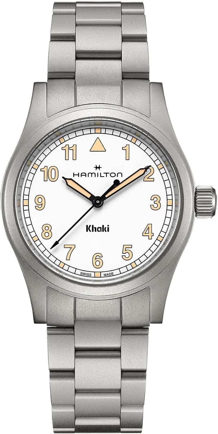 Hamilton Khaki Field 38mm, White Dial Silver Leather
