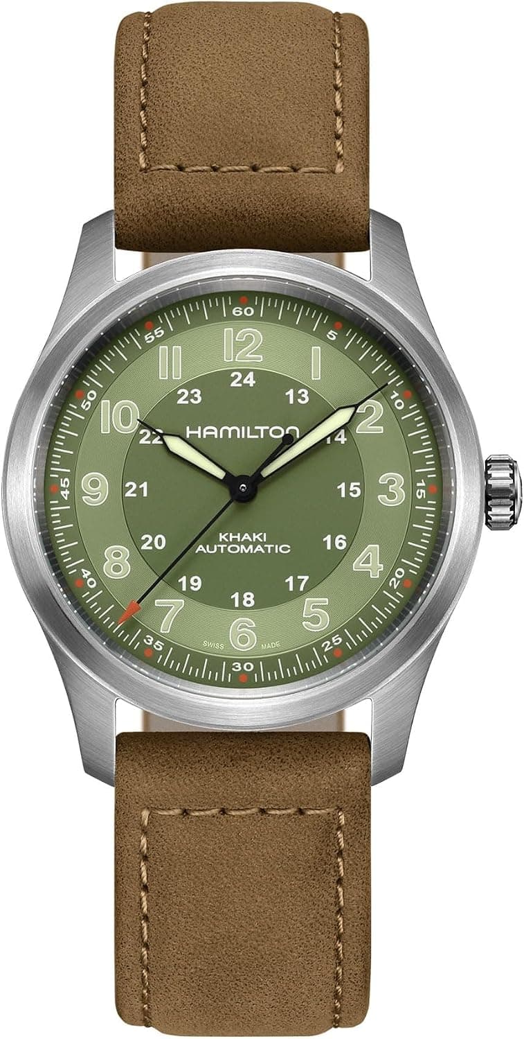 Hamilton Khaki Field Titanium 38mm, Green Dial Brown Leather