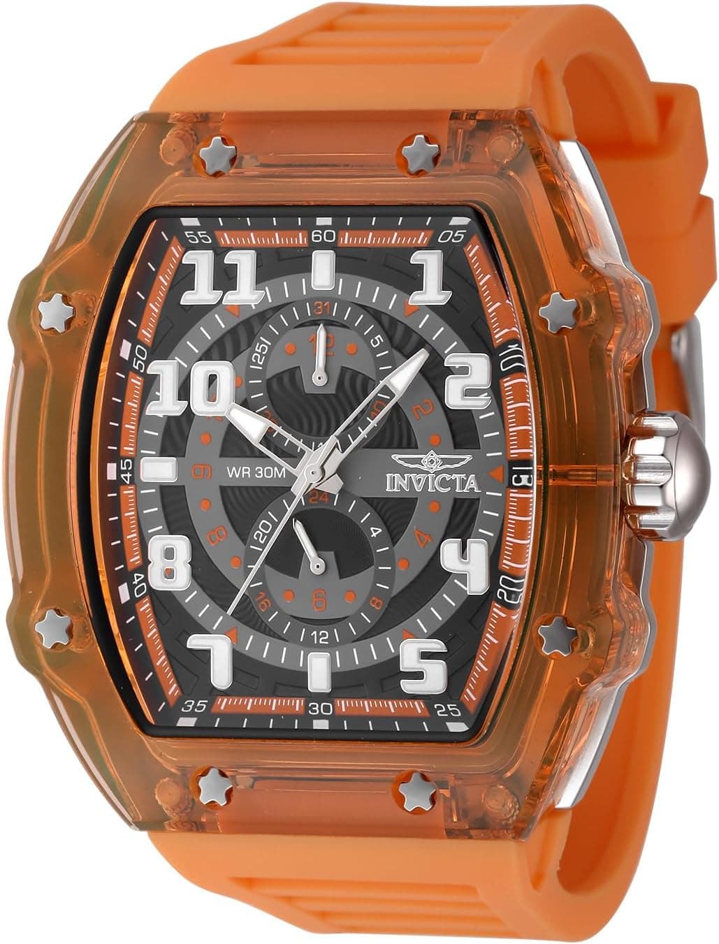 Invicta 48446 48mm, Black Dial Orange Silicone