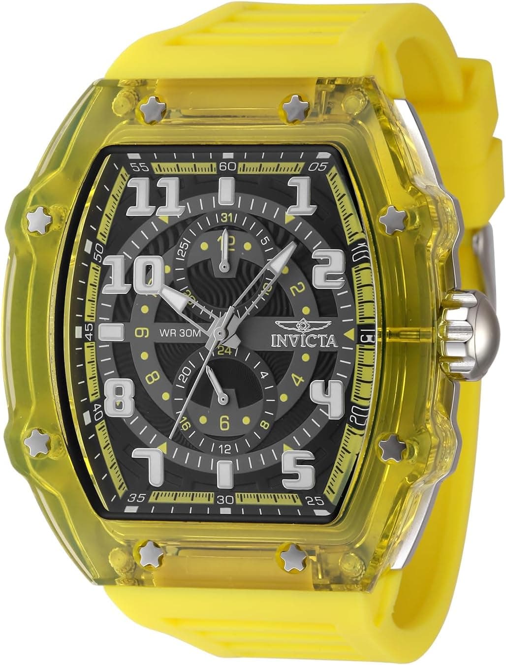Invicta 48449 48mm, Black Dial Yellow Silicone