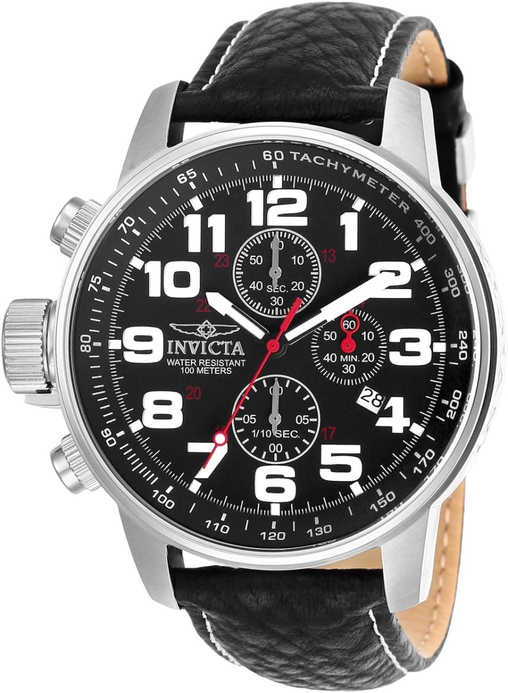 Invicta I-Force 46mm, Black Dial Black Leather
