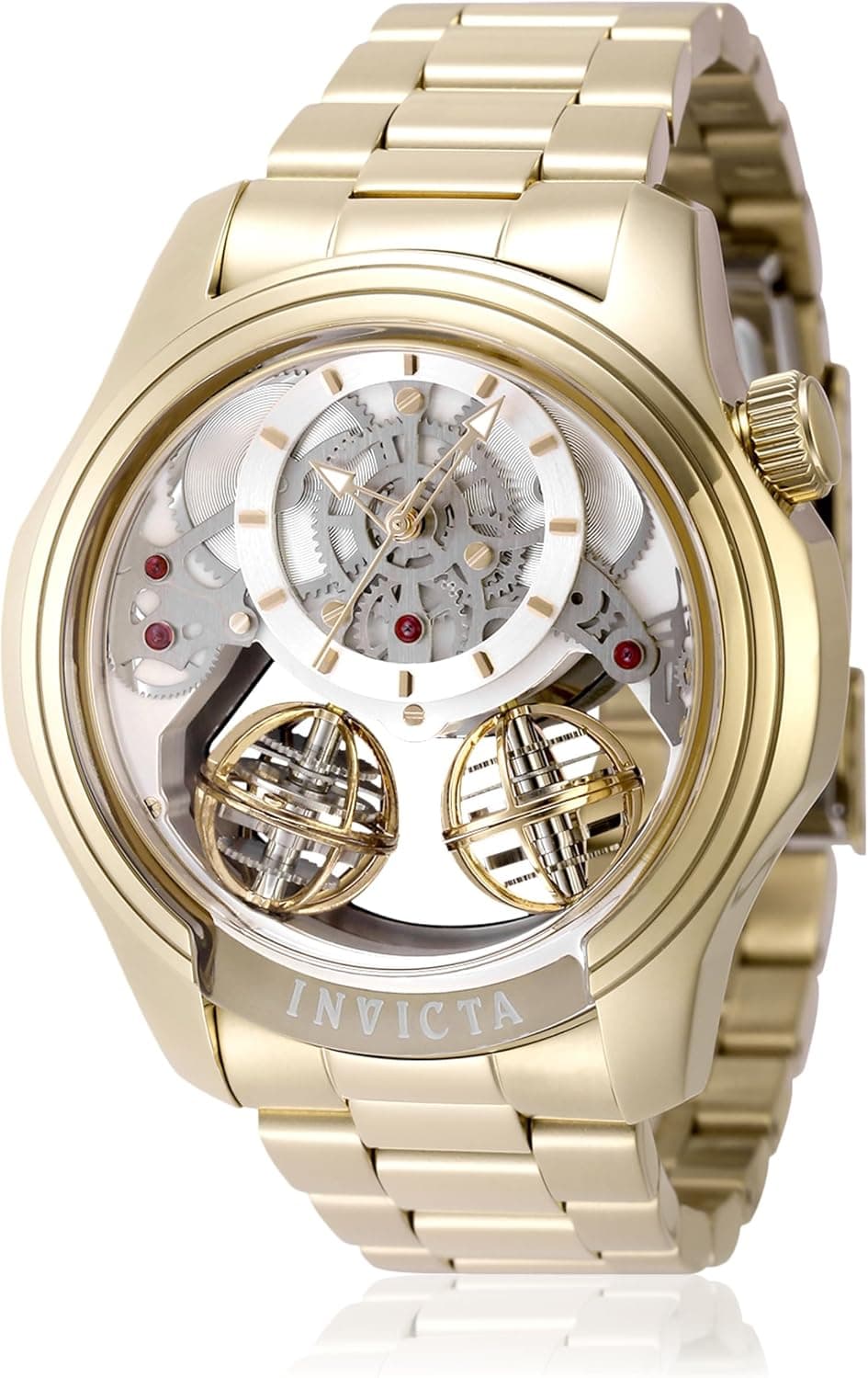 Invicta PC21AF, 46 mm, goldenes Zifferblatt, goldenes Edelstahlarmband