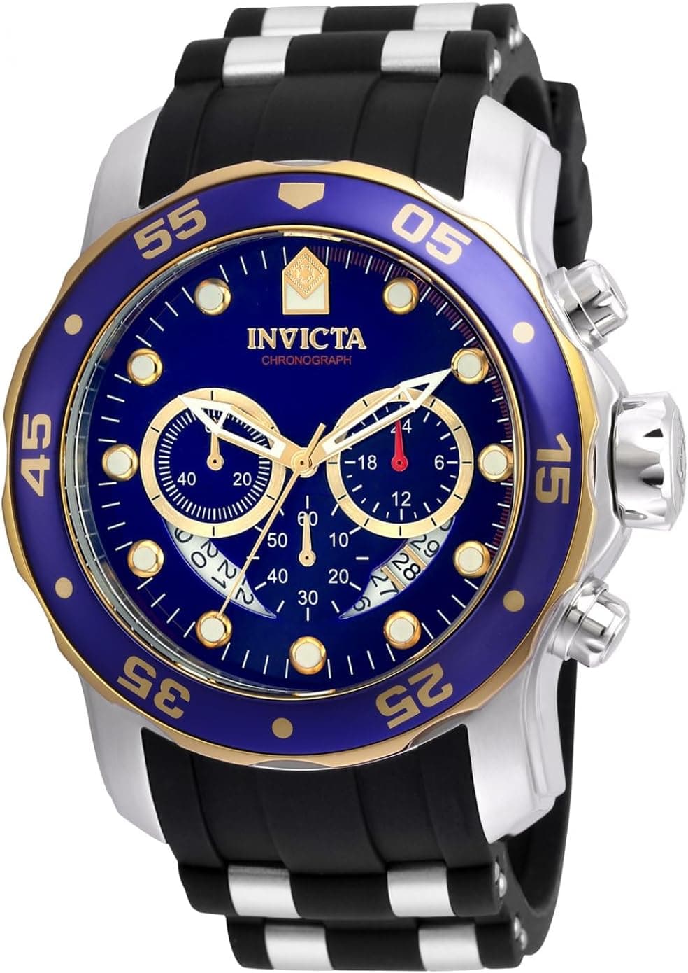 Invicta Pro Diver 22971, 48 mm, blaues Zifferblatt, schwarzes Silikonarmband