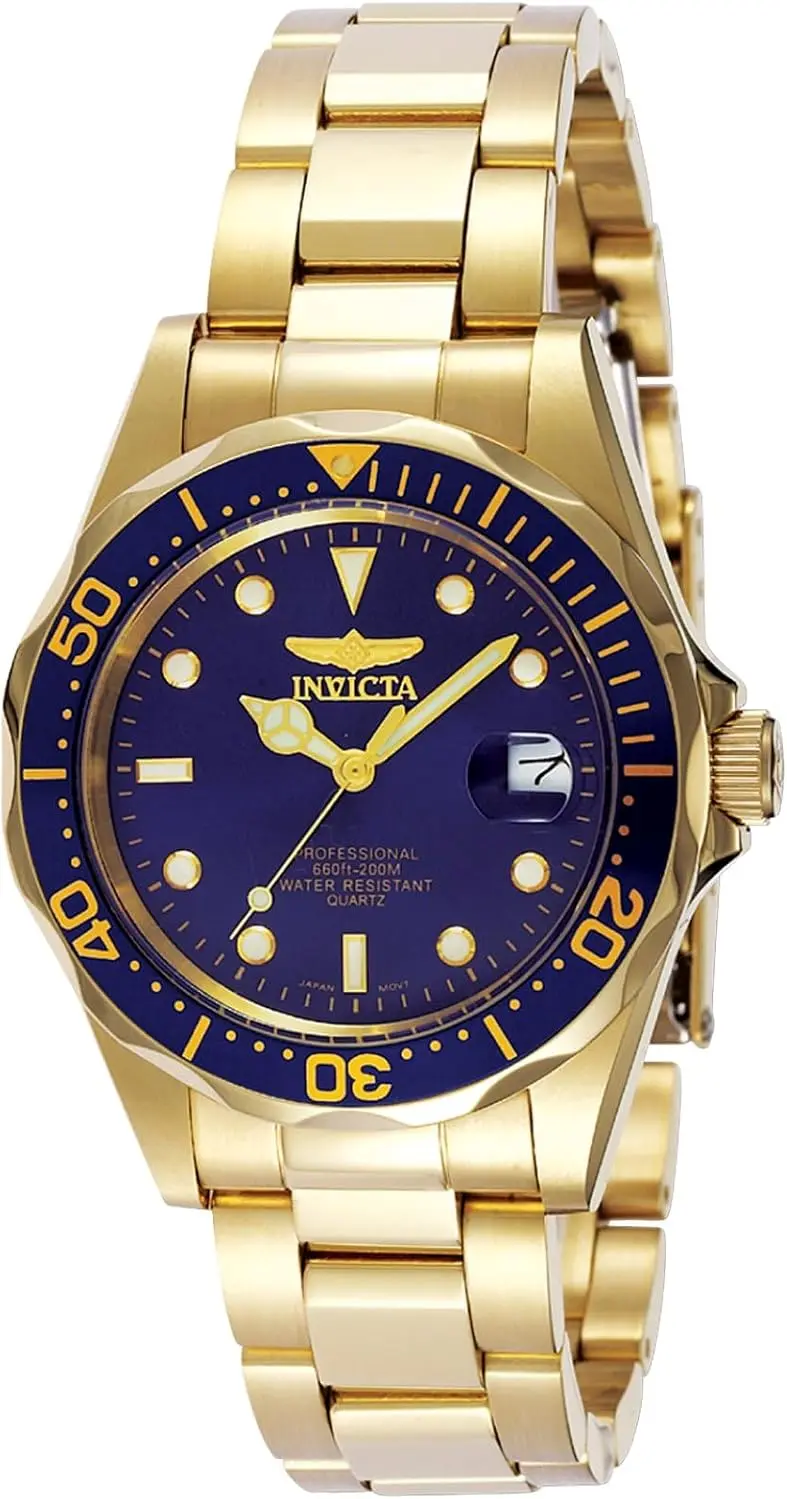 Invicta Pro Diver INVICTA-8937, 38 mm, blaues Zifferblatt, goldenes Edelstahlarmband