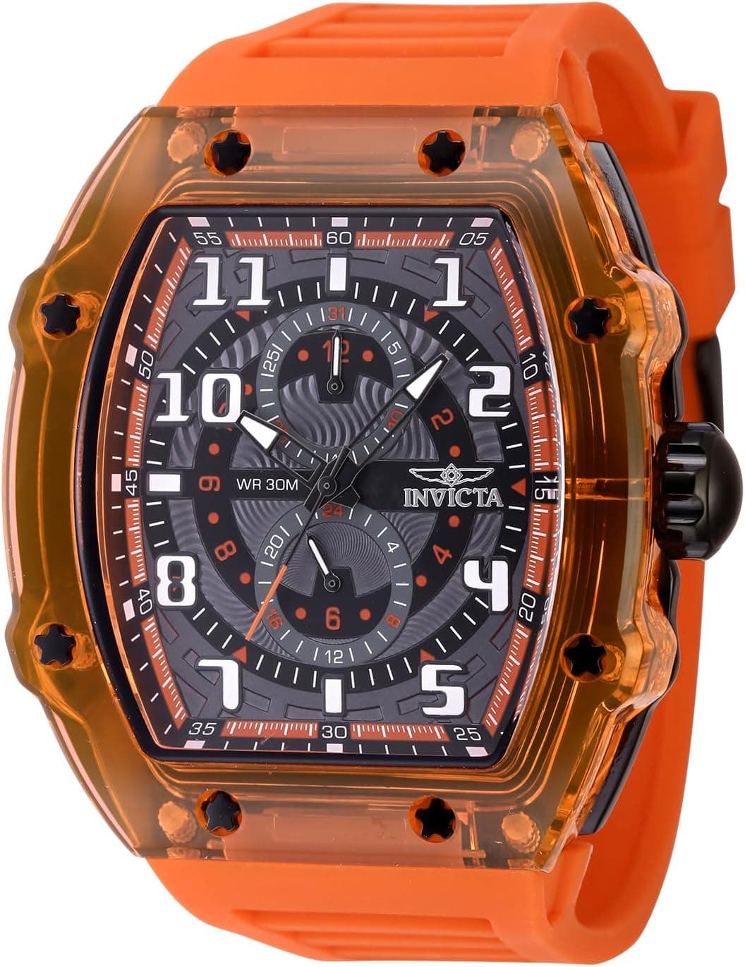 Invicta 48718 48mm, Multicolor Dial Orange Silicone
