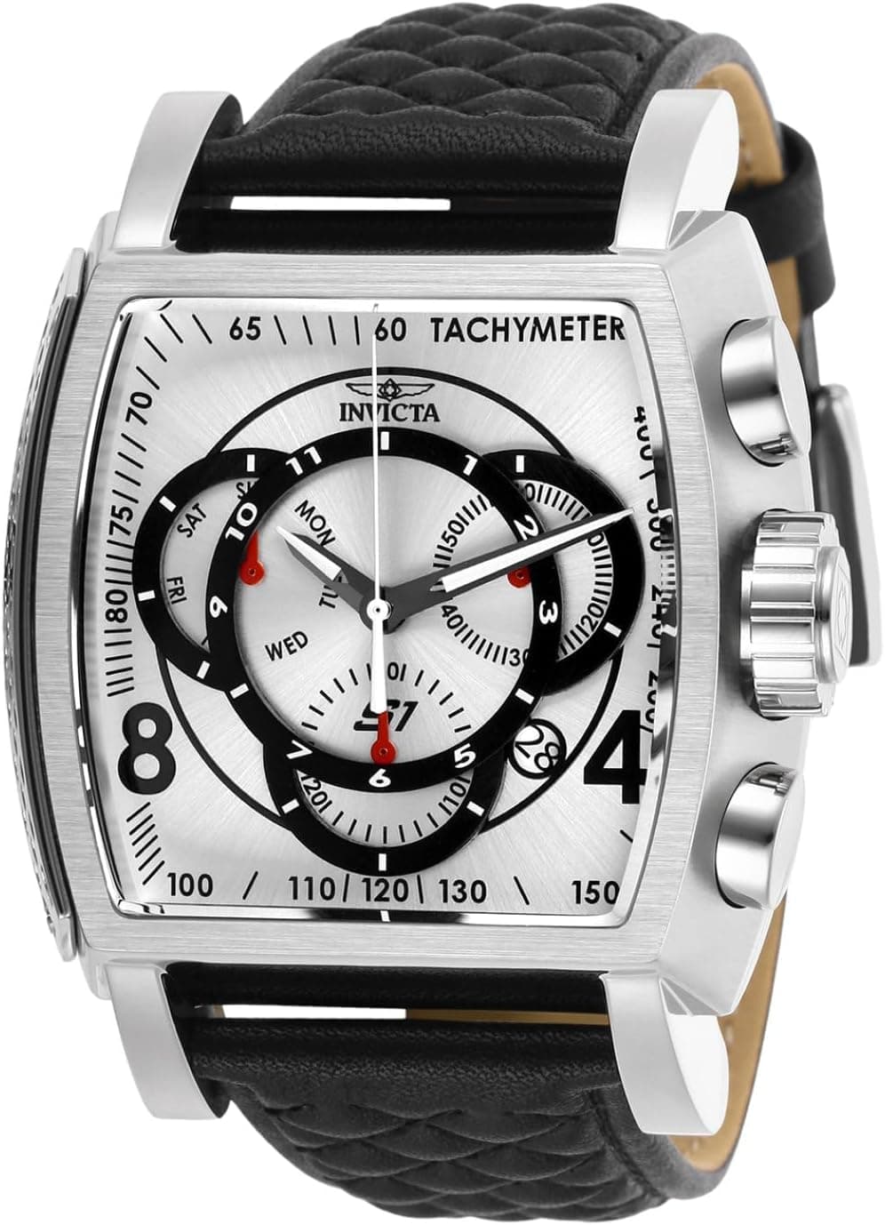 Invicta 27918 48mm, Silver Dial Black Leather