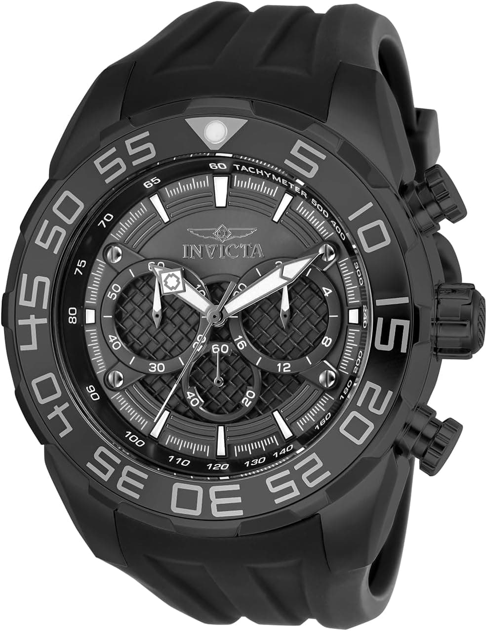 Invicta Speedway 26308, 50mm, Black Dial, Black Silicone Band