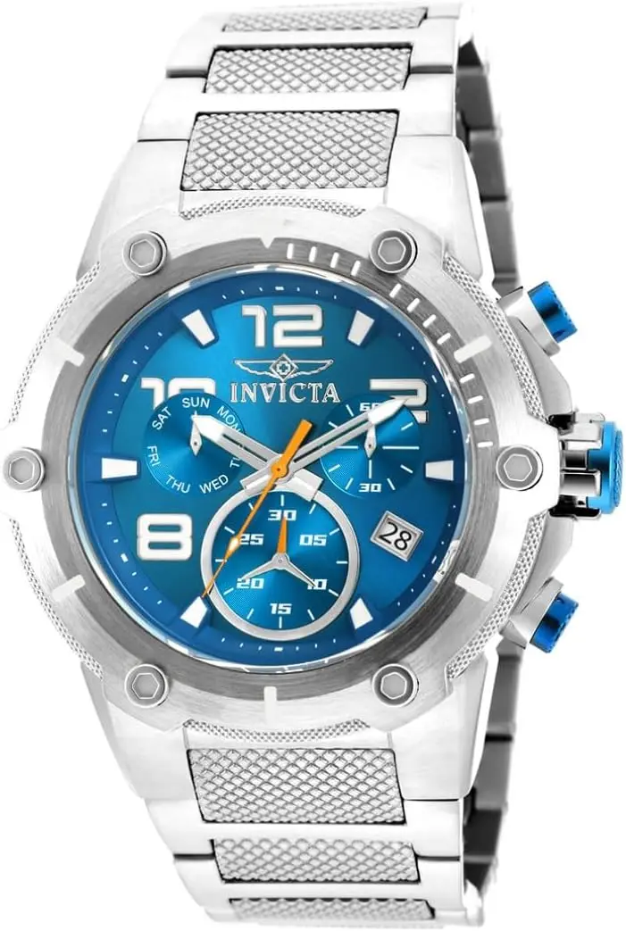 Invicta Speedway 19527, 52 mm, blaues Zifferblatt, silbernes Edelstahlarmband