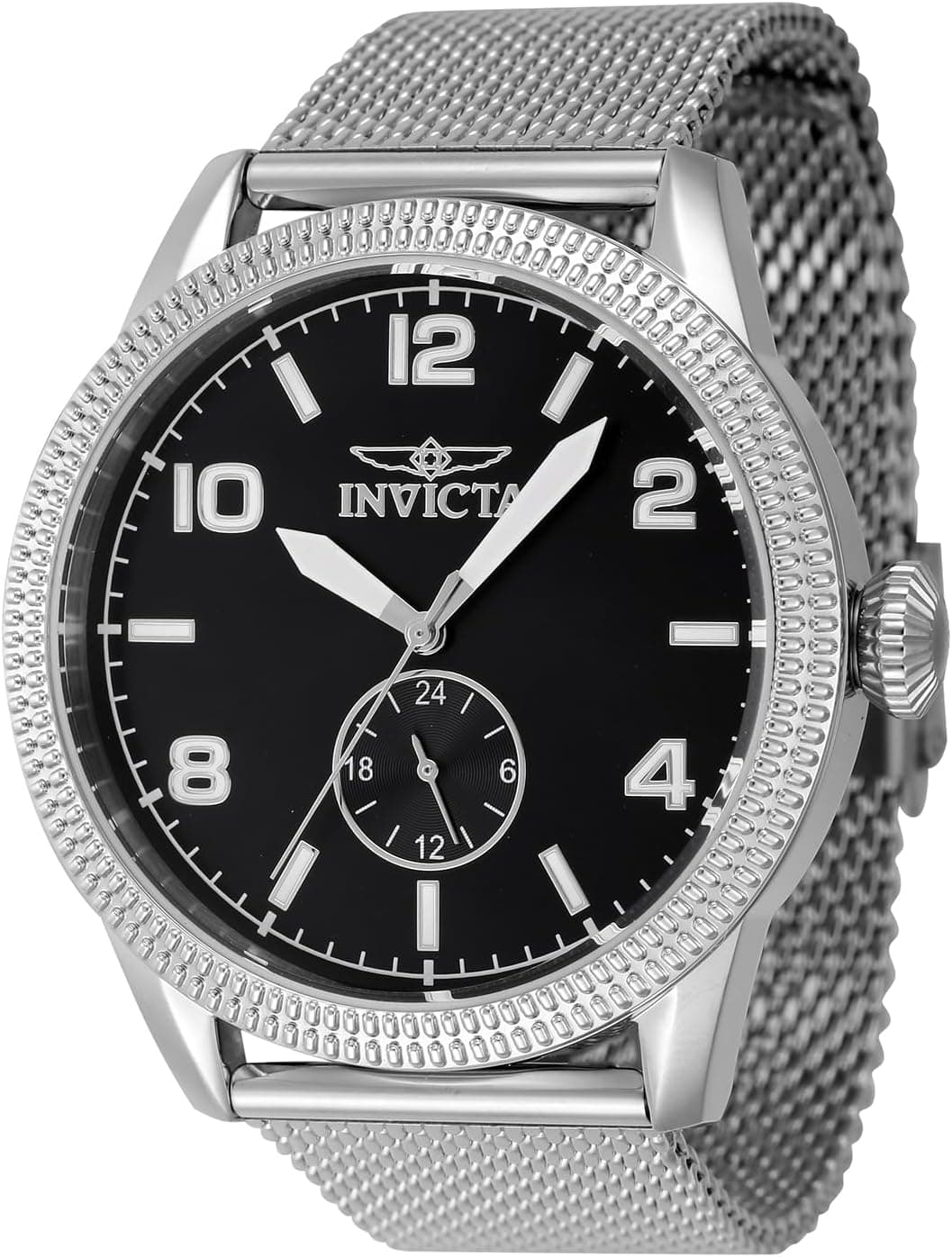 Invicta 47134 44mm, Black Dial Silver Stainless steel