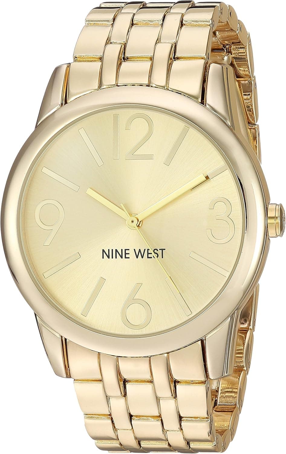 Nine West NW/1578CHGB, 39mm, Beige Dial, Gold Metal Bracelet